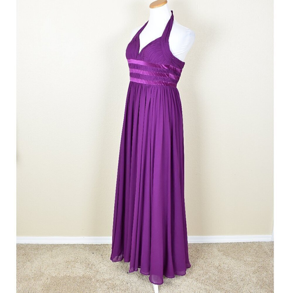 Aidan Mattox Halter Silk Formal Dress 0 - Picture 3 of 9